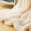RKS-0266 Solid 50 x 60 & 60 x 80 Inch Reversible Fake Rabbit Fur Throw Blanket With Back Soft Microfiber Throw