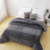 RKS-0268 RUIKASI 220*240 Hot Sale Grey Color Plush Fake Fur Comforter With Patchwork Flannel Comforter