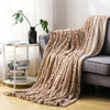  RKS-0077 Brown Brush Throw Blanket - Soft Light Weight Blanket for Bed Couch and Living Room Suitable 