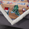 RKS-0154 Flannel/Sherpa Blanket Fringe Super Soft Microfiber Plush Sh Blanket Throw