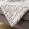 RKS-0248 100% Polyester Rose Brushed Minky Gray Faux Fur Throw Blanket From Manufacturer