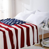 RKS-0147 Sherpa Coral Fleece Blanket / Throw Printed the Stars and Stripes