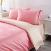 RUIKASI RKSB-0267 Luxury Pink And Khaki 100%Cotton Satin Duvet Cover Set