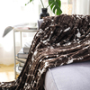 RKS-0079 Marble Pattern Dark Brown PV Fake Fur Fleece Blanket/ Throw