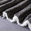 RKS-0041 For Sofa/bed New Design Grey Fluffy Blanket Jacquard Flannel Throw Blanket 