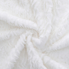 RKS-0292 Soft Pure White Faux Fur Fleece with Warm Sherpa Blanket/ Throw