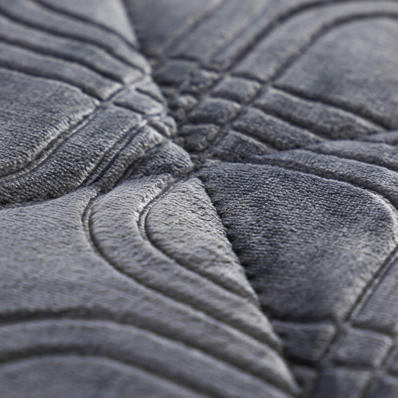 RKS-0204 Grey Embossed Twin bed bedding set flannel fleece pattern comforter set