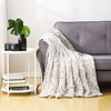 RKS-0248 100% Polyester Rose Brushed Minky Gray Faux Fur Throw Blanket From Manufacturer