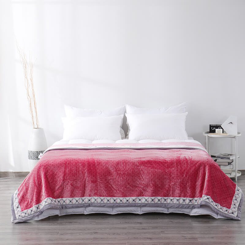 RKS-0321 Shiny Rose Red Printed Mink Blanket Supersoft Thick Cloudy Blanket 2021 New Minky Blanket Factory Directly Supply