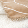 RKS-0170 Warm Sand Color Flannel Balnket Throw with Sherpa on The Backside