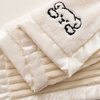 RKS-0058 Ruikasi Milk White Children Blanket Flannel & Fake Rabbit Hair