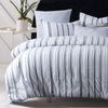 Designer Tufted Comforter Sets Jacquard Bedding Comforter Set Geometry Clipped Stripes Comforter Set