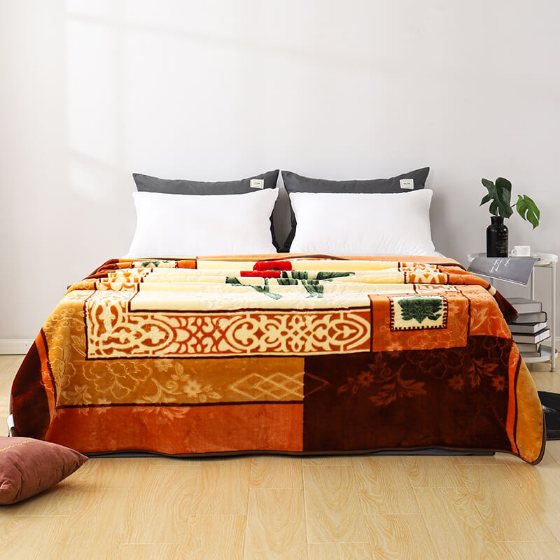 High Quality Northeast Asia Style Extra Thick Fleece Flower Printed Blankets RKS-0166