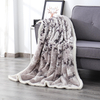 RKS-0168 Noble Gray Christmas Reindeer Printing Flannel Sherpa Blanket Throw